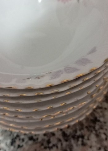 Pastel Renkli Beyaz Desenli 8 kişilik yemek takımı - Görsel 2