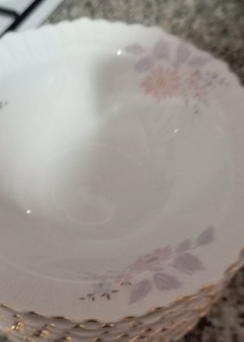 Pastel Renkli Beyaz Desenli 8 kişilik yemek takımı - Görsel 3