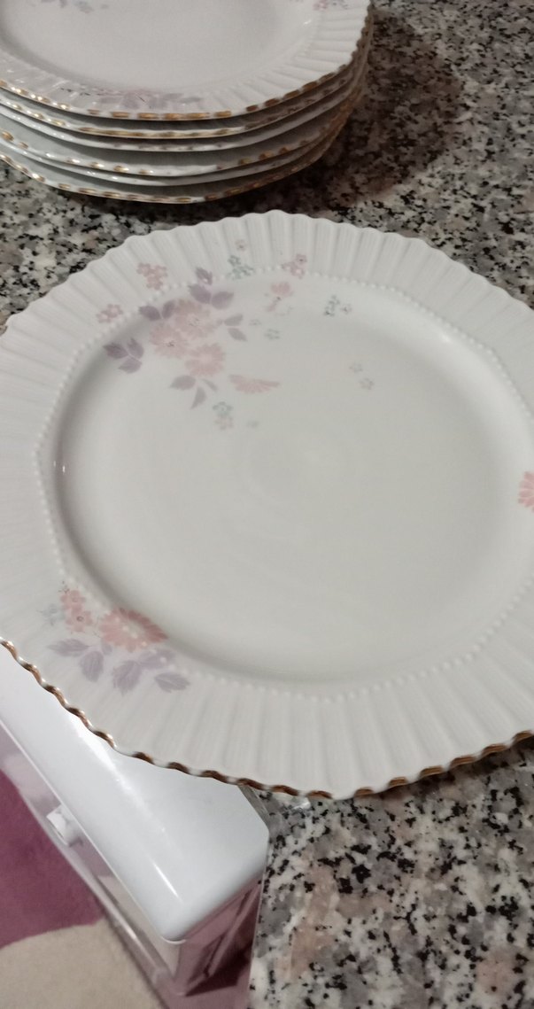 Pastel Renkli Beyaz Desenli 8 kişilik yemek takımı - Görsel 4