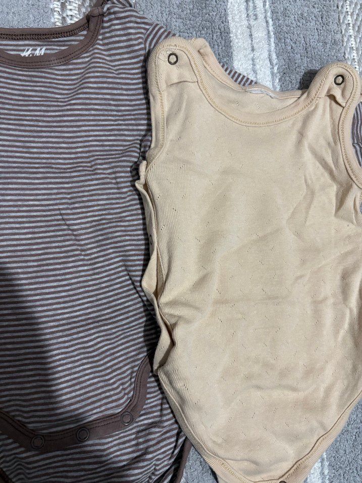 Düğmeli Bebek Erkek Body - Çizgili & Düz - Görsel 4