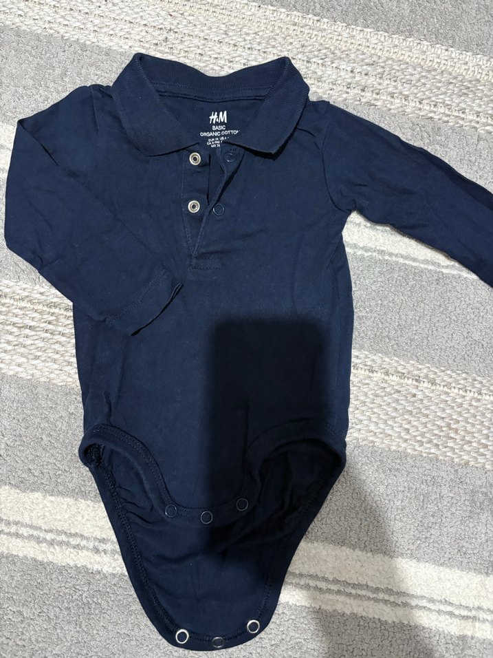 Uzun Kollu Lacivert Bebek Body - Görsel 2