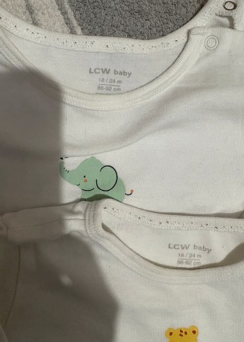 Beyaz Uzun Kollu unisex Çocuk Baskılı bady - Görsel 3