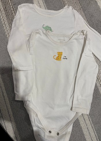 Beyaz Uzun Kollu unisex Çocuk Baskılı bady - Görsel 2