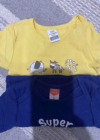 Sarı ve Lacivert Erkek Bebek Body Takımı - Görsel 2