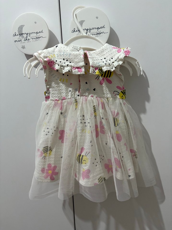 Tüllü Pamuk Kumaş Bebek Elbise - Görsel 2