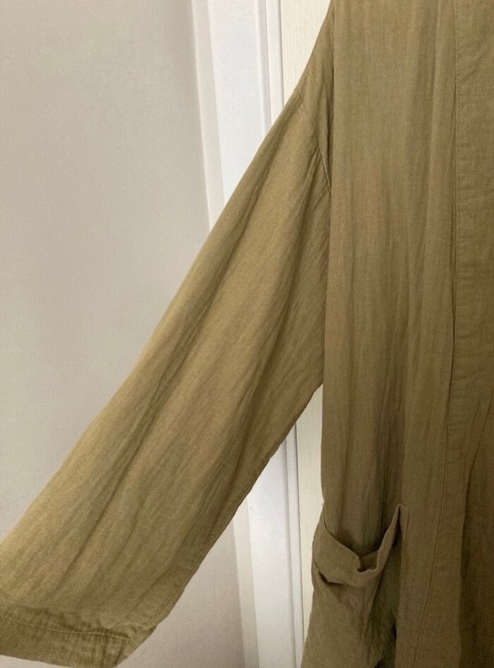 Bej Midi Uzun Kollu kimono - Görsel 3