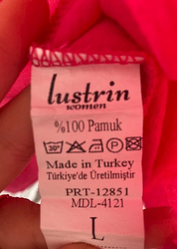 Düğmeli Pembe pamuk Kadın Gömlek - Görsel 3