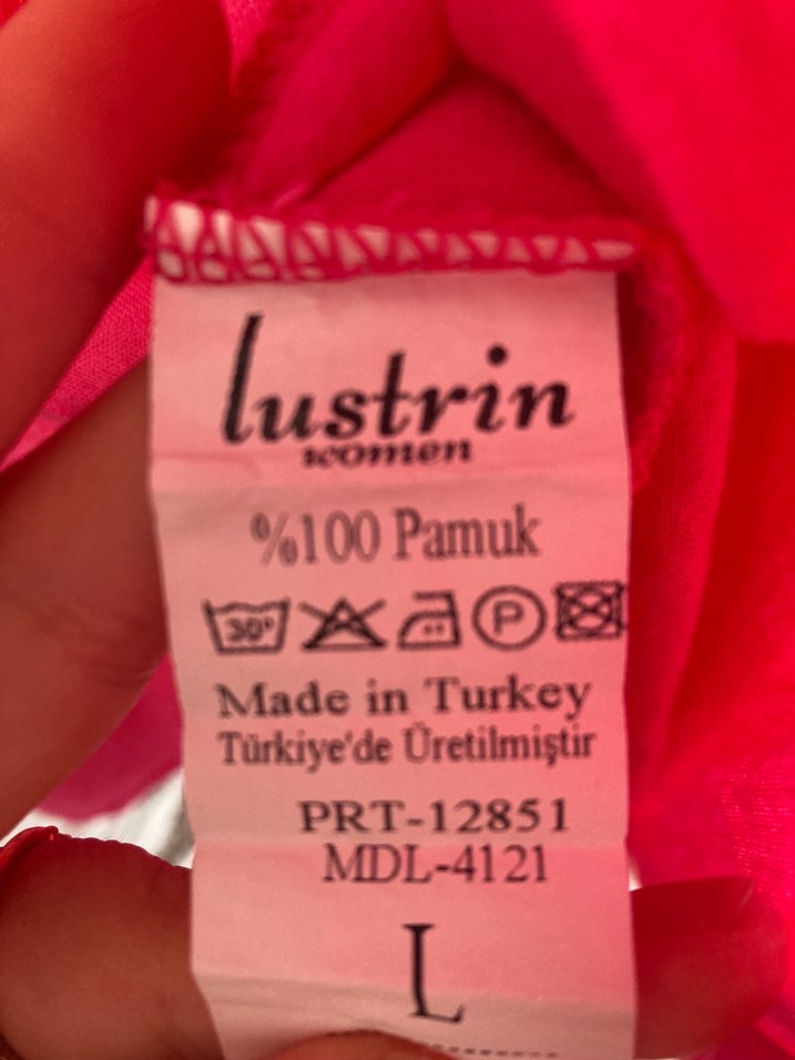 Düğmeli Pembe pamuk Kadın Gömlek - Görsel 3