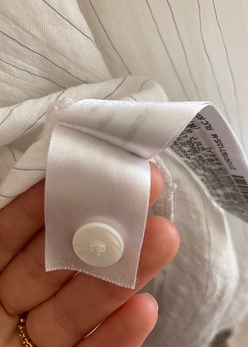 Beyaz Uzun Kollu Pliseli Keten Gömlek - Görsel 5