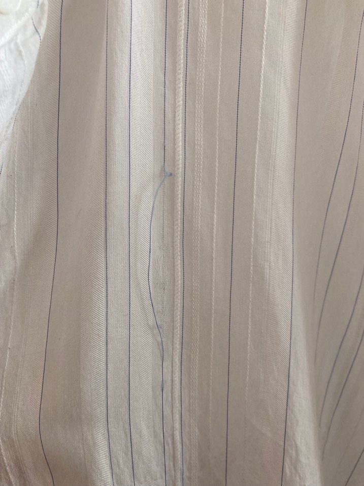Beyaz Uzun Kollu Pliseli Keten Gömlek - Görsel 3