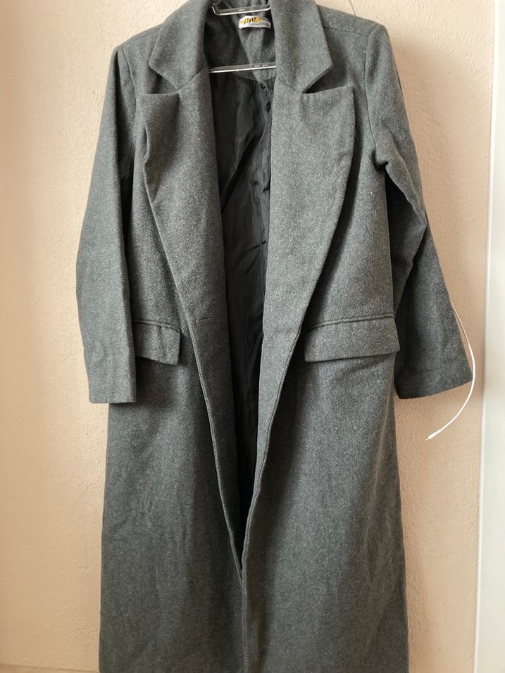 Gri Uzun Klasik Kaban - Görsel 2