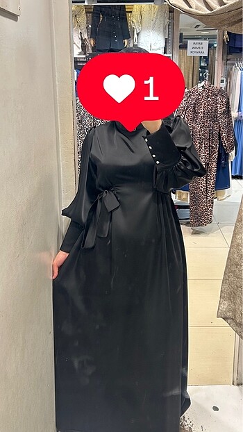 Diğer Tesettür siyah belden çapraz bağcıklı saten elbise abiye