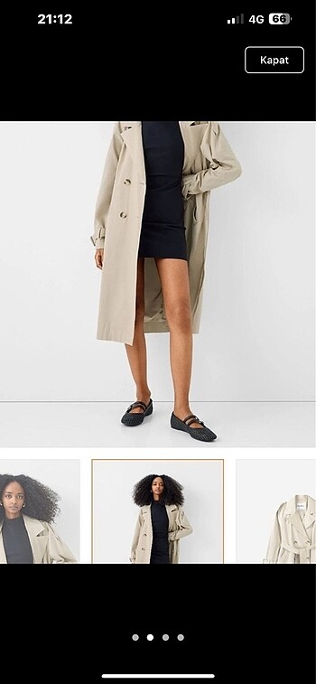 Bershka Berhaka belden kuşaklı trenç kot