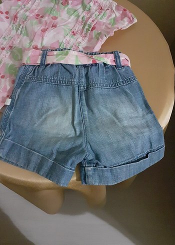 Pembe Bağlamalı Kısa Kollu Bebek Kız Takımı - Görsel 3