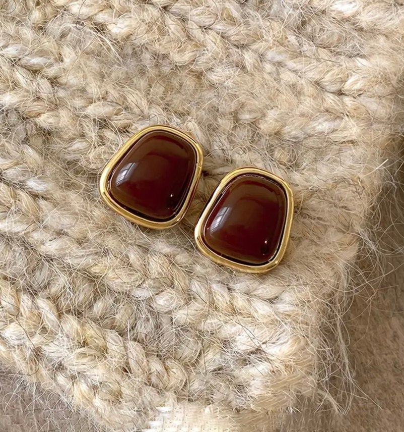 Retro Reçine Küpe - Görsel 2