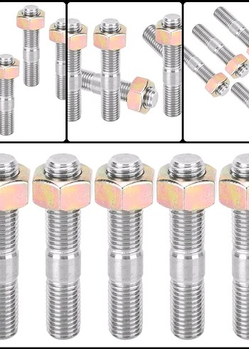 5 adet Egzoz manifolt saplama civatasi ve somunu, stud bolt - Görsel 5