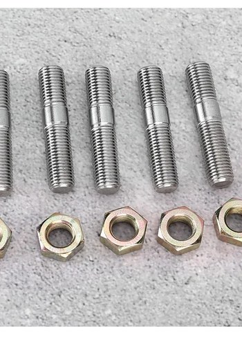 5 adet Egzoz manifolt saplama civatasi ve somunu, stud bolt - Görsel 2