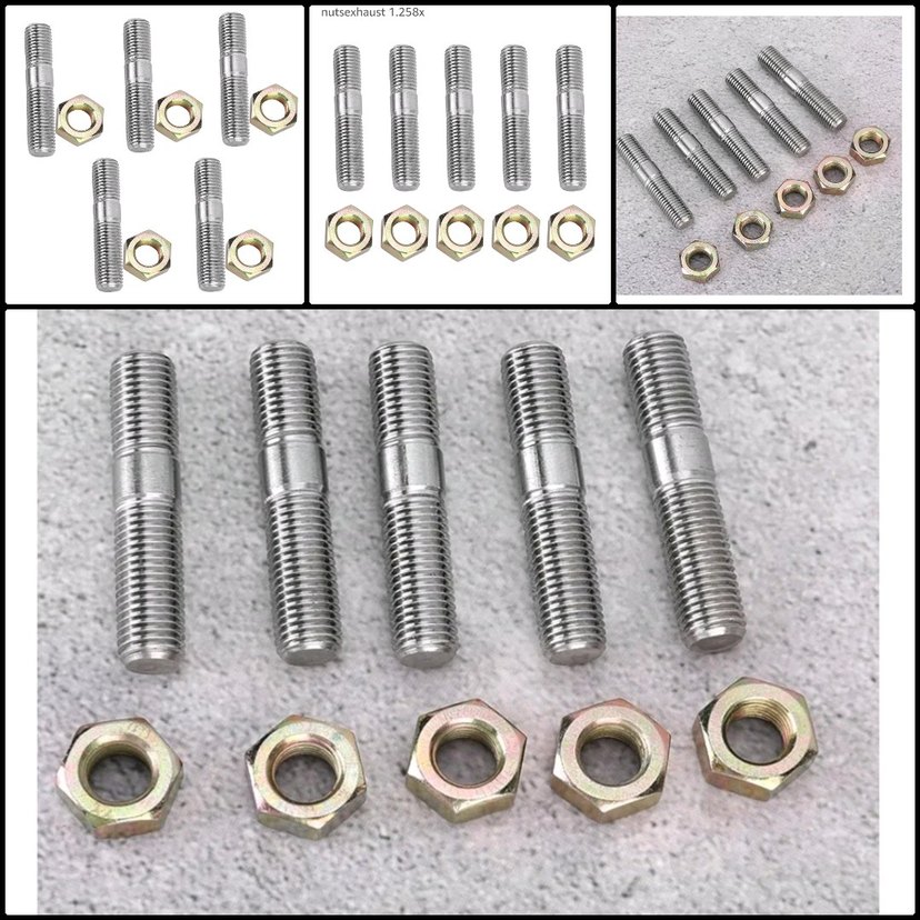 5 adet Egzoz manifolt saplama civatasi ve somunu, stud bolt - Görsel 3
