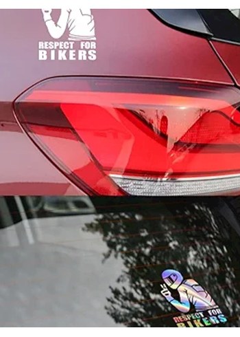 Siyah Baskılı Motosiklet sürücüsü stikerı - Görsel 4