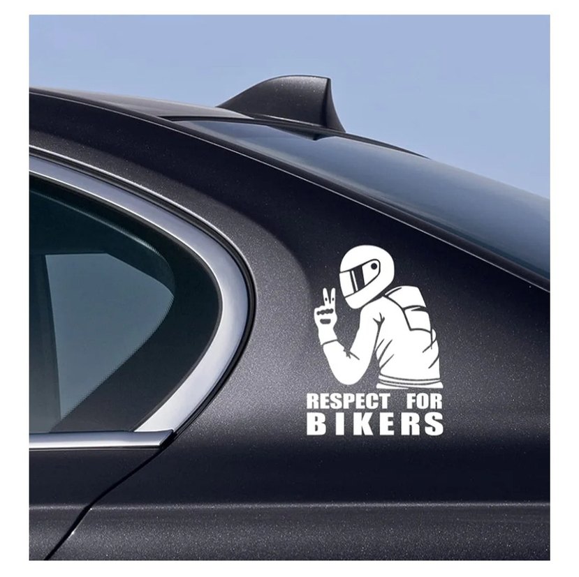 Siyah Baskılı Motosiklet sürücüsü stikerı - Görsel 3