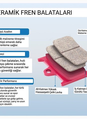 [Yamaha&Diversion] 3 çift 6 adet Motosiklet Fren Balatası - Görsel 11