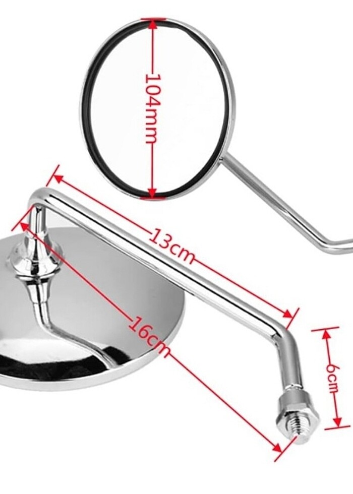 Motosiklet kaliteli çiftli gümüş renk dikiz Ayna - Görsel 4