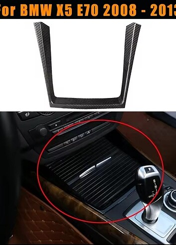 BMW X5 Su Bardağı Tutucu çevresi karbon fiber kaplama - Görsel 4