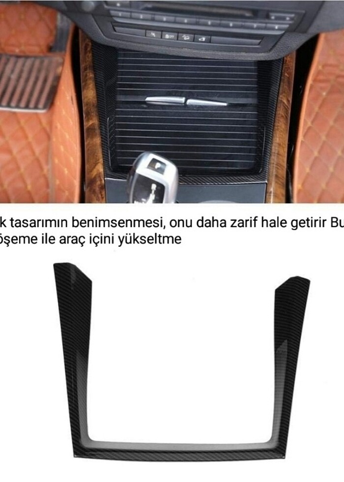 BMW X5 Su Bardağı Tutucu çevresi karbon fiber kaplama - Görsel 3