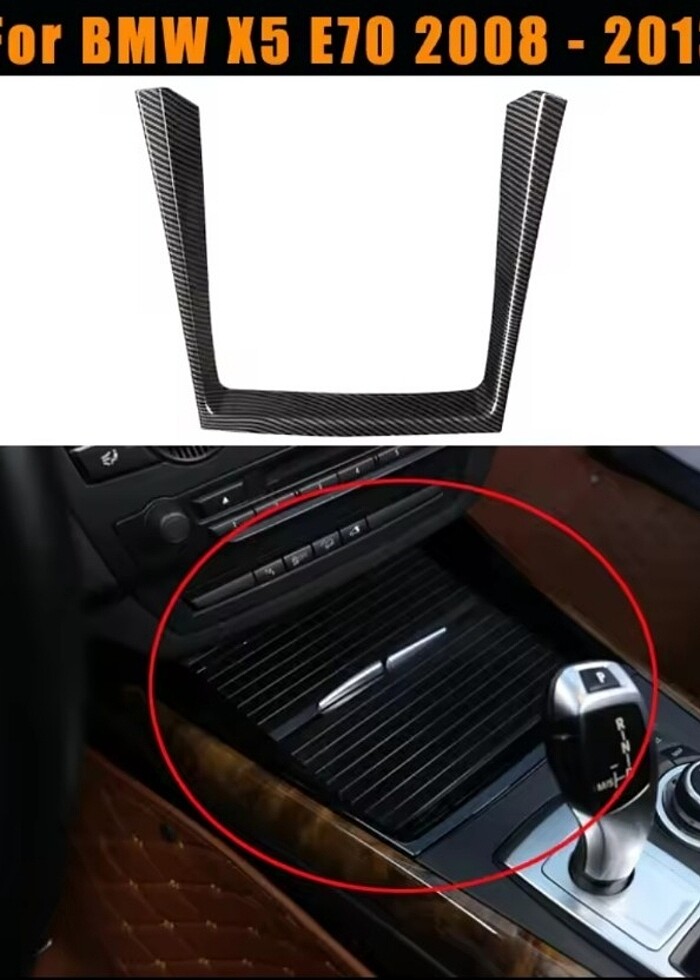 BMW X5 Su Bardağı Tutucu çevresi karbon fiber kaplama - Görsel 4