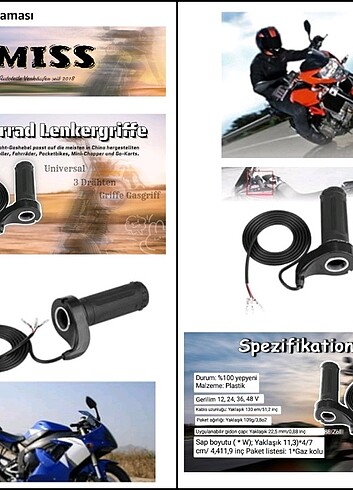 Scooter ve Motosiklet Gaz Kolu & Kelebeği - Görsel 8