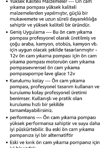 Cam Yıkama Pompası - su fıskiye motoru - Görsel 11