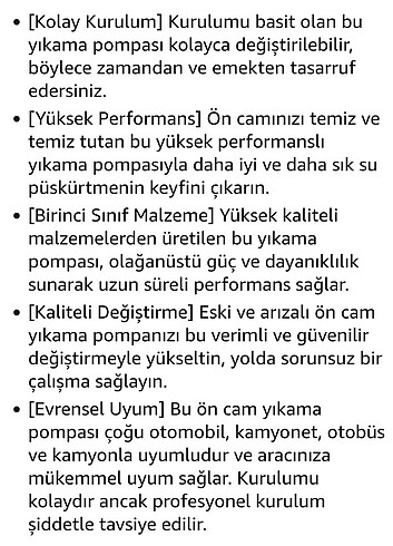 Cam Yıkama Pompası - su fıskiye motoru - Görsel 12