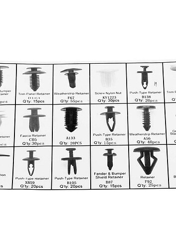 415 parça Araç Klips, Vida, Somun, Tutucu - Görsel 2