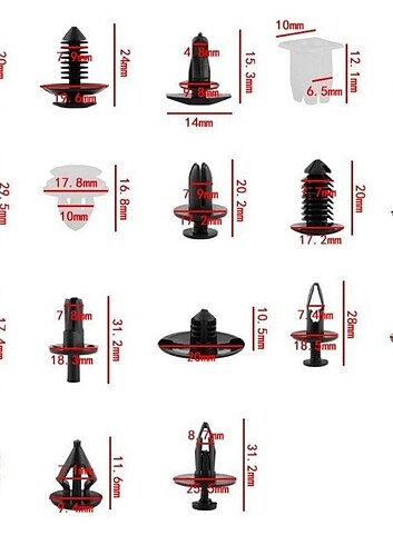 415 parça Araç Klips, Vida, Somun, Tutucu - Görsel 6