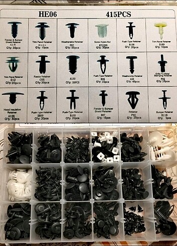 415 parça Araç Klips, Vida, Somun, Tutucu - Görsel 8