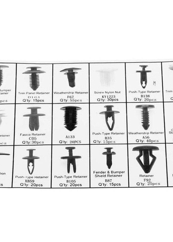 415 parça Araç  Klips, Vida, Somun, Tutucu - Görsel 2