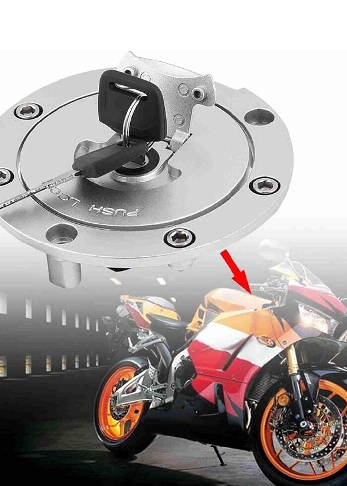 Honda Motosiklet Yakıt Deposu Kapağı Anahtarlı - Görsel 5