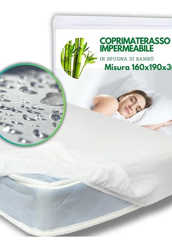 Bambu Malzeme Su Geçirmez Yatak Koruyucu 160x190x30 Çift Kişilik - Görsel 4