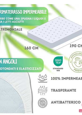 Bambu Malzeme Su Geçirmez Yatak Koruyucu 160x190x30 Çift Kişilik - Görsel 5