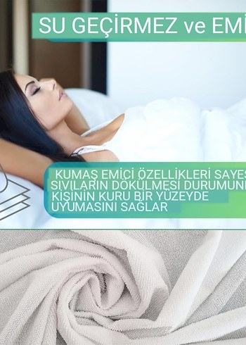 Bambu Malzeme Su Geçirmez Yatak Koruyucu 80x190x30 Tek Kişilik - Görsel 7
