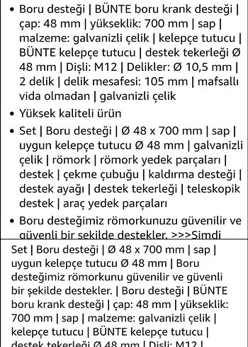 BÜNTE Karavan/Römork Boru Desteği Ayağı ve Kelepçe Tutucu Seti - Görsel 8