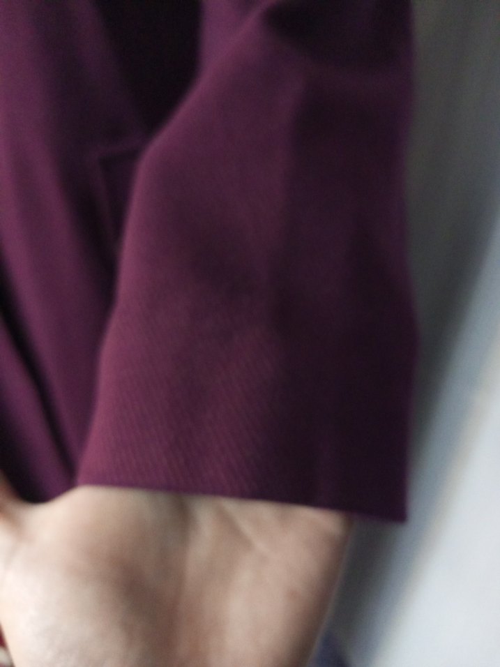 Bordo Düğmeli Uzun Kadın Kaban - Görsel 4