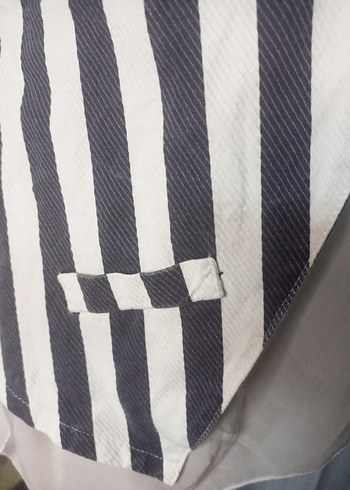 Gri Çizgili Kadın Kolsuz Yelek - Görsel 6