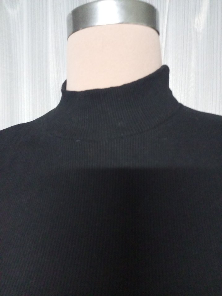 Siyah Yüksek Yakalı Kadın Triko - Görsel 3