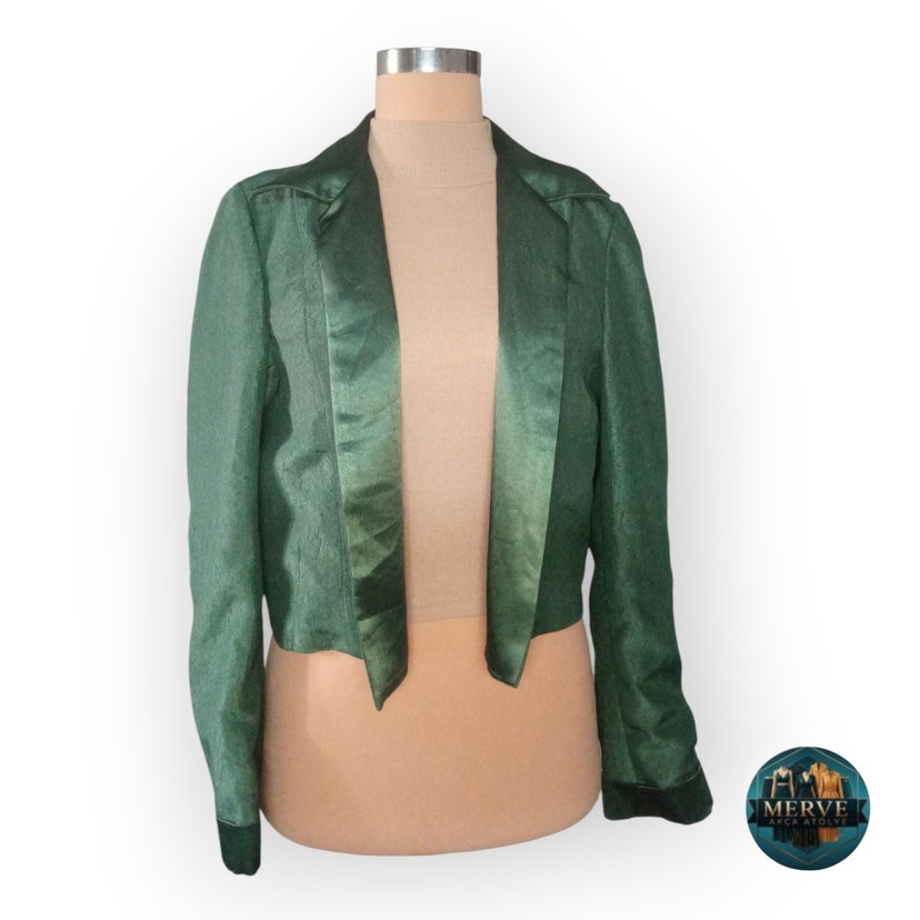 Kadın Haki Midi Boy Ofis Ceket - Görsel 2