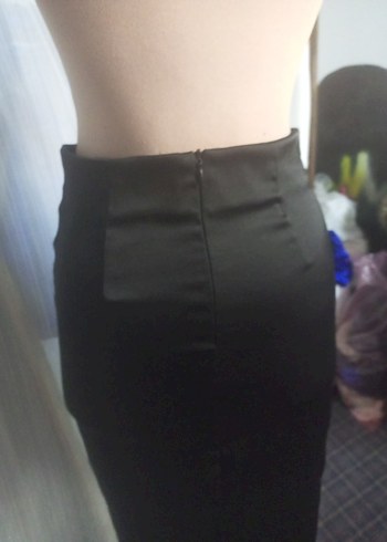 Uzun Siyah  Kadın Midi Etek - Görsel 6