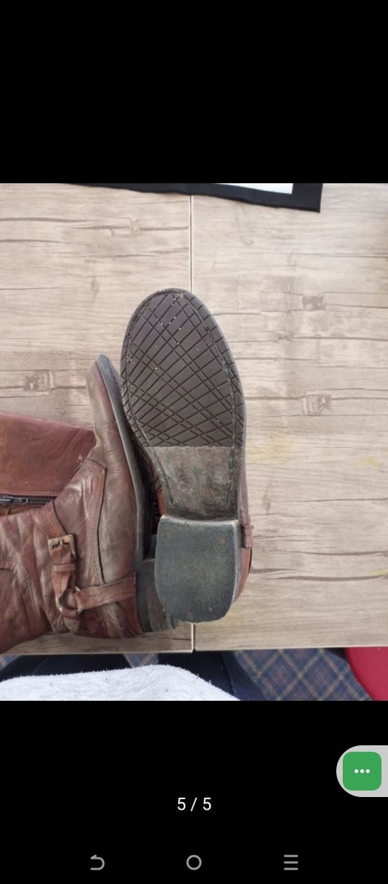 Vintage Kahverengi Tokalı Kadın Deri Biker Çizme - Görsel 3