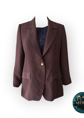 Kahverengi Kadın Ofis Blazeri - Görsel 2