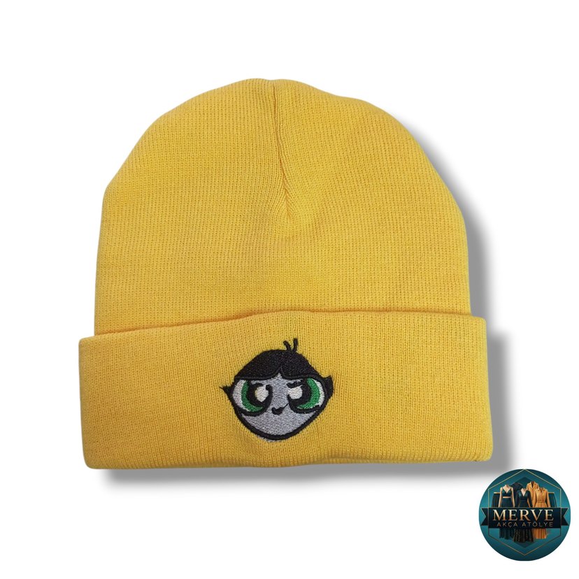 Powerpuff Girls Buttercup Sarı Bere - Y2K Tarz - Görsel 2