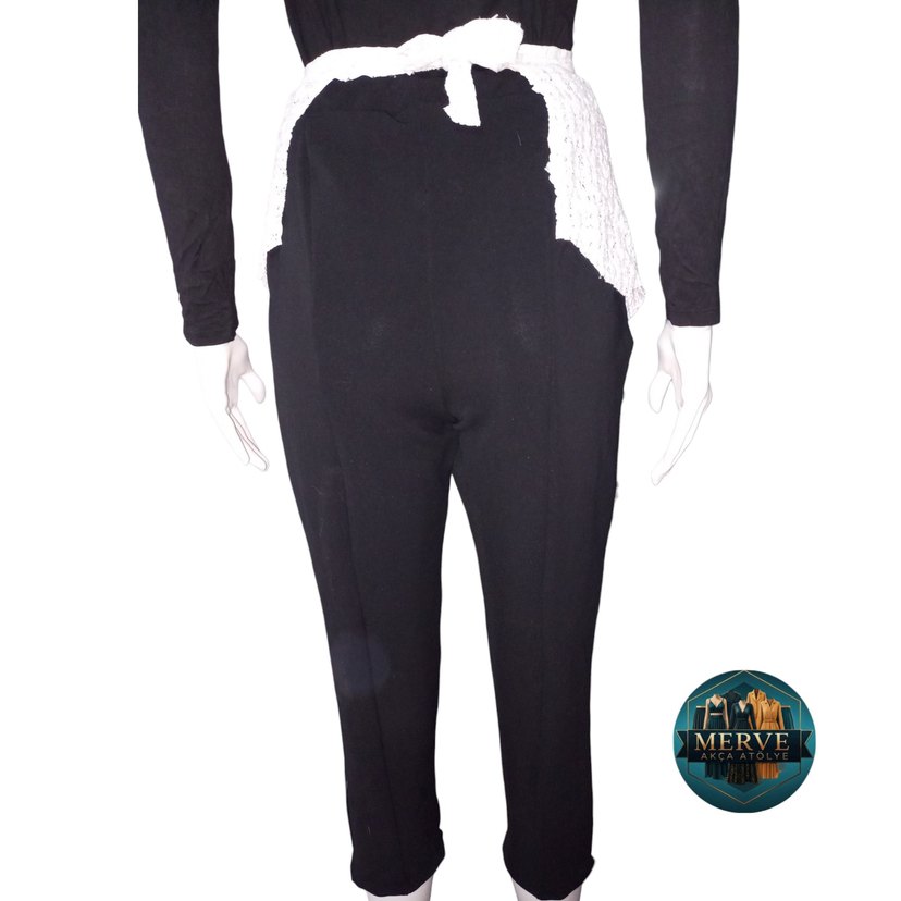 Özel Tasarım Dantel Detaylı Pantolon - Görsel 3